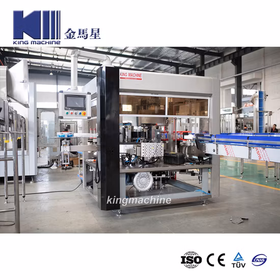 Fully Automatic Hot Melt Glue OPP Pet Flat Round Plastic Bottle Square Bottle Carbonated Drink Juice Beverage Drinking Water Bottle Labeling Packing Machine