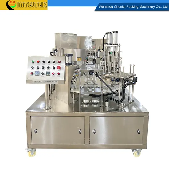 Automatic Cup Filling Sealing Press Lid Capping Machine Cup Box Juice Yogurt Cheese 