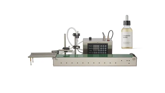 Hzpk Automatic Liquid Filling Machine with Conveyor Belt Glass Plastic Bottle Perfume Water Liquid Lotion Essential Oil Filler 