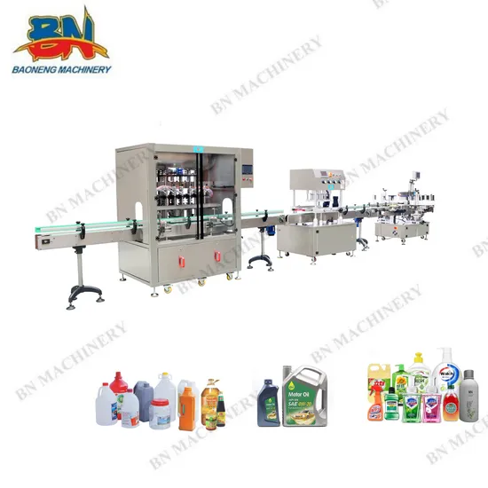 Quality Bottle Can Liquid Oil Cream Filling Machine with Capping Labeling Line 