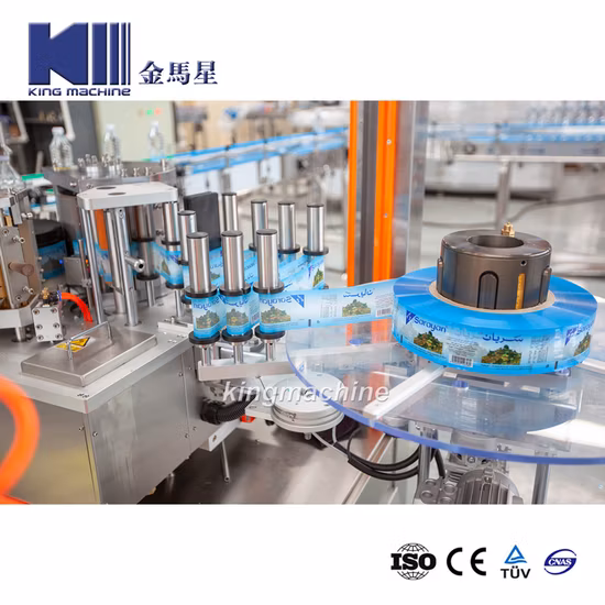 Fully Automatic Hot Melt Glue OPP Pet Flat Round Plastic Bottle Square Bottle Carbonated Drink Juice Beverage Drinking Water Bottle Labeling Packing Machine