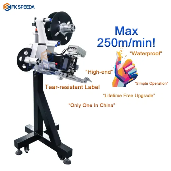 Full Automatic Flat Bottle Packing Boxes Cards for High Speed Assembly Line Plane Labeling Machine Head 