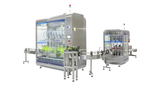 Automatic Dairy Bottle/Bottling Paste Liquid Soap Filling and Capping Labeling Sealing Straight Line Packing Machine for Shampoo/Oil/Cosmetic/Cream Filler 